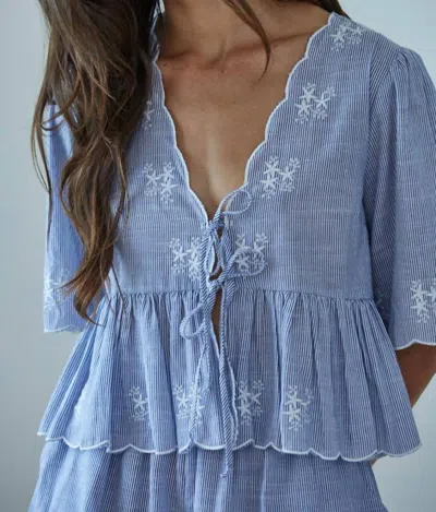 By Together Celestine Top In Blue/white