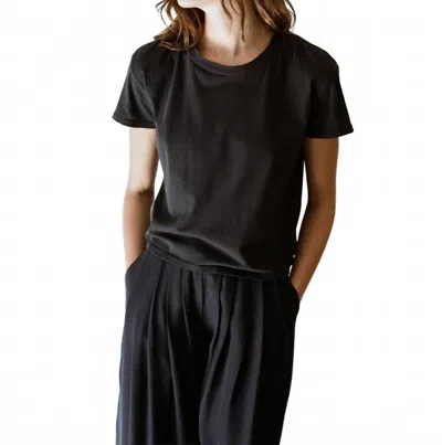 By Together Charlotte Organic Cotton Elevated Tee In Washed Black
