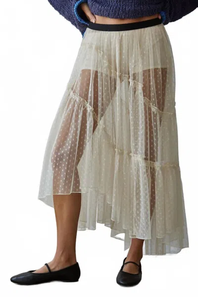 By Together Chase The Night Lace Skirt In Natural In Neutral