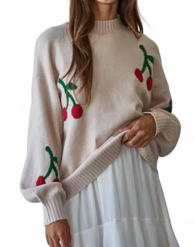 By Together Cherry On Top Mock Sweater In Beige In Neutral