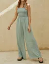 By Together Coast Highway Jumpsuit In Dusty Sage In Black