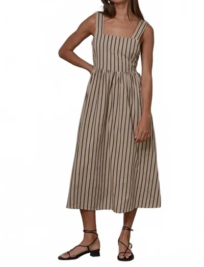 By Together Coastal Striped Sundress In Brown
