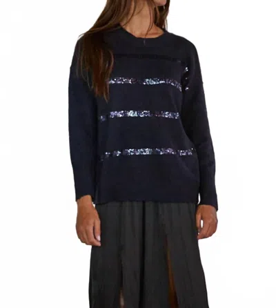 By Together Crew Neck Sweater In Navy In Blue