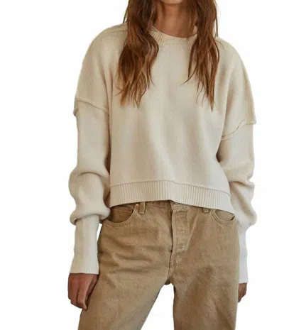 By Together Cropped Knit Sweater In Natural In White