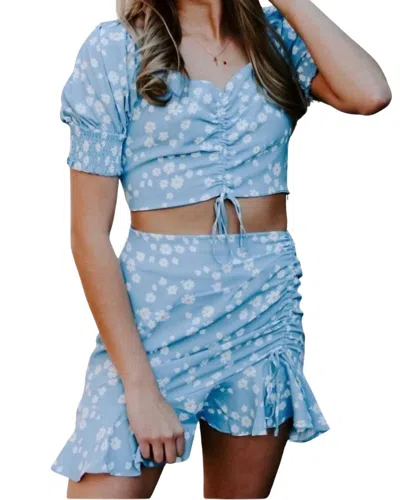 By Together Daisy Girl Top In Sky Blue