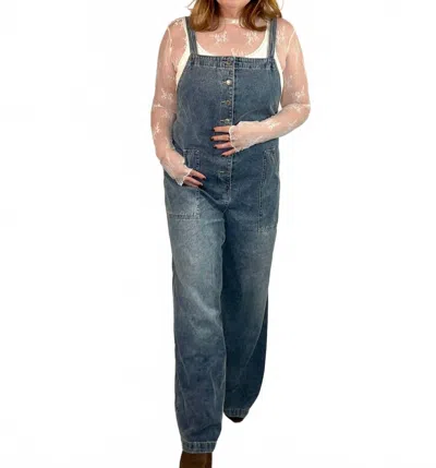 By Together Dena Button Down Overalls In Blue