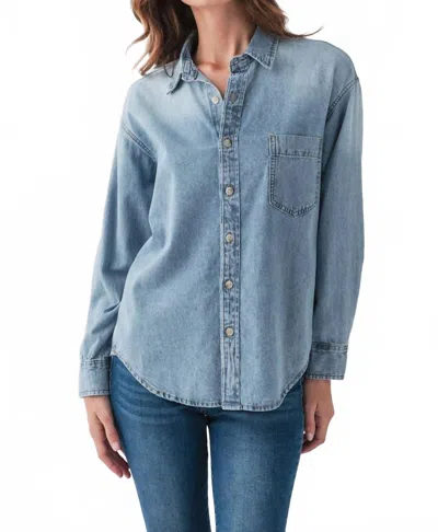 By Together Denim Button Up Top In Blue