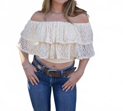 By Together Dixie 0ff-shoulder Top In Cream In White