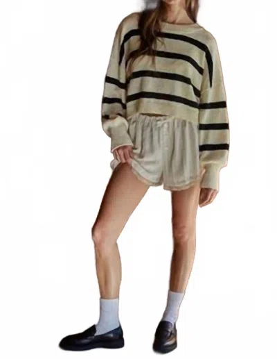 By Together Dreamy Muse Woven Shorts In Cream In Multi