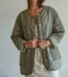 By Together Easton Quilted Jacket In Olive In Green