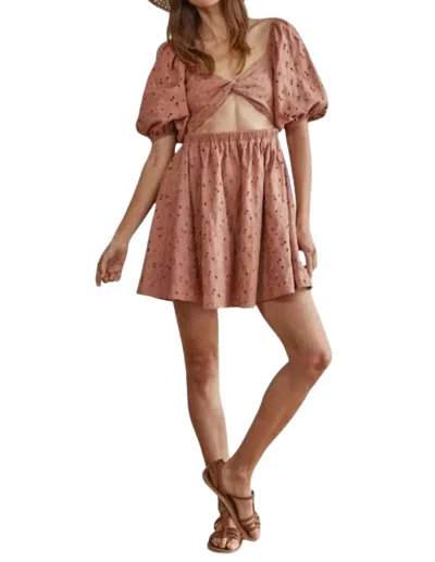 By Together Britt Mini Dress In Mauve In Brown