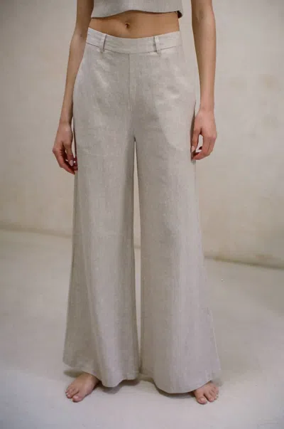 By Together Eden Flare Pants In Linen Grey