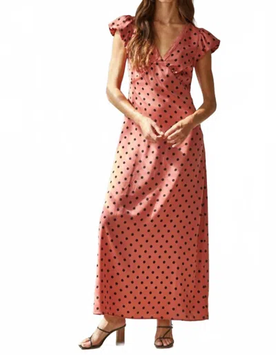 By Together Eleine Dotted Dress In Dusty Red In Multi