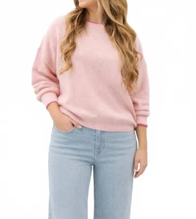 By Together Eliora Contrast Trim Pullover Sweater In Pink