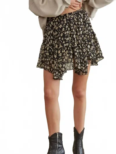 By Together Elora Floral Skirt In Black