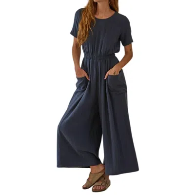 By Together Elsie Wide Leg Jumpsuit In Blue In Black