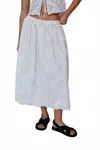By Together Embroidered Detail Midi Skirt In Ivory In White