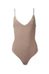 By Together Essential Stretch-jersey Bodysuit In Mauve In Gray