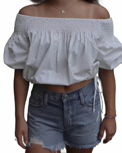 By Together Evangeline Puff Sleeve Top In White