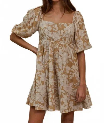 By Together Everlast Floral Dress In Mustard In Neutral