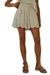 By Together Eyelet Flare Shorts In Ivory In Multi