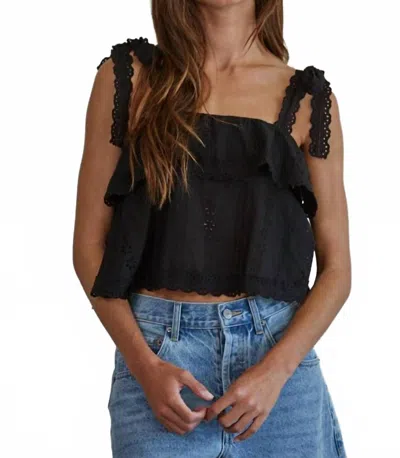 By Together Eyelet Layered Top In Black