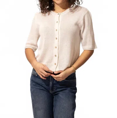 By Together Fiona Button Down Cardigan In Ivory In White
