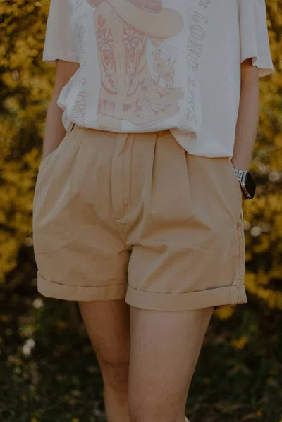 By Together First Light Shorts In Khaki In Beige
