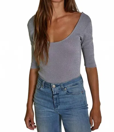 By Together Flaunt It Shimmer Knit Bodysuit In Silver
