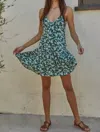 By Together Floral Ditsy Mini Dress In Hunter Green In Green