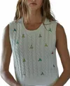 By Together Flower Knit Sweater Vest In Ivory