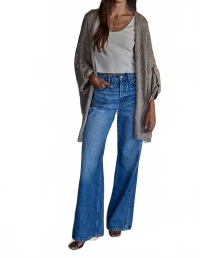 By Together Folded Quarter Sleeve Open Front Cardigan In Mocha In Brown