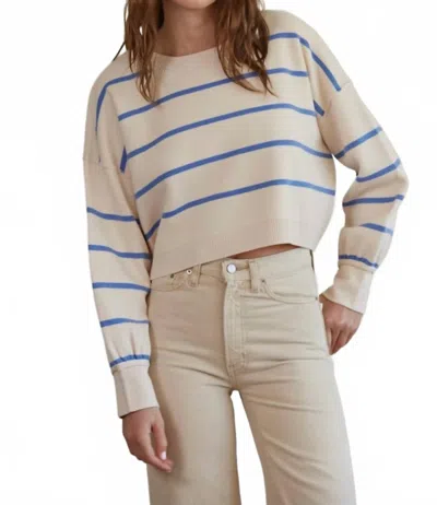 By Together Frankie Striped Pullover Sweater In Natural Blue In Neutral