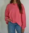 By Together French Terry Cotton Pullover Sweatshirt In Pink In Red