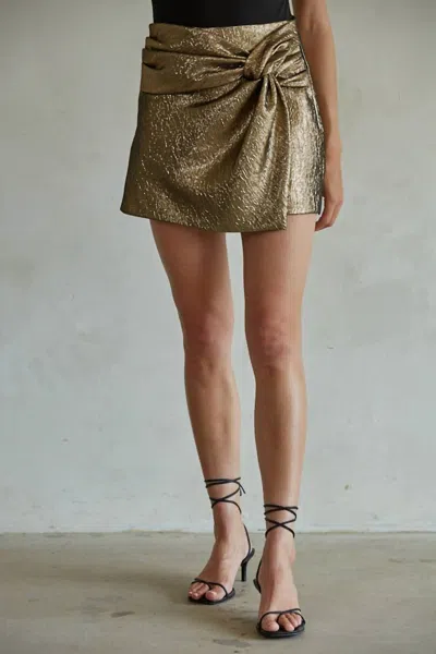 By Together Front Knot Detail Mini Skort In Bronze