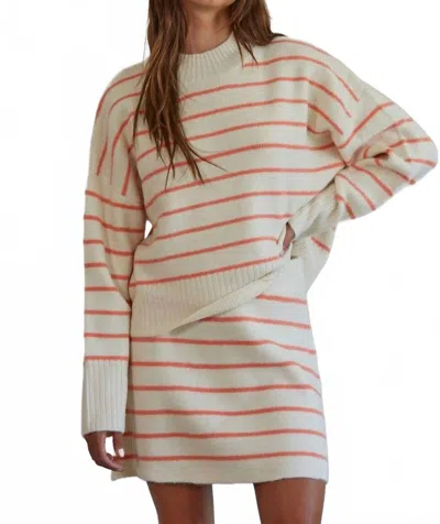 By Together Geneva Striped Sweater In White In Multi