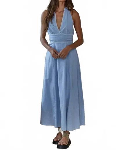 By Together Halter Dress In Light Blue