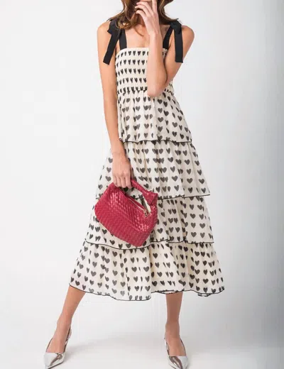 By Together Heart Of Mine Dress In Cream/black In Neutral