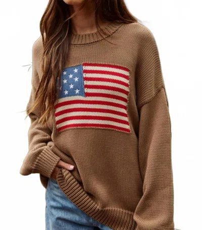 By Together Heritage Flag Sweater In Chocolate In Brown
