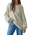 By Together Iona Checkered Knit Pullover In Cream In Neutral