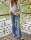 By Together Ivy League Pullover Top In Cream Taupe In Multi