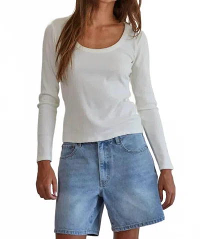 By Together Jonsie Ribbed Top In Ivory In White