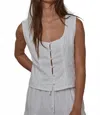 By Together Julian Button Tank In White In White