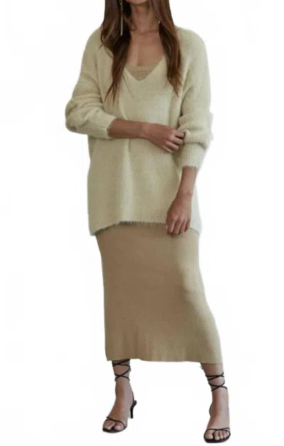 By Together Justine V-neck Pullover In Natural In Neutral