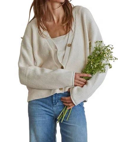 By Together Kacey Button Closure Cardigan In Ivory In Neutral