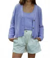 By Together Kacey V-neck Cardigan In Lavender In Transparent