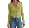 By Together Kaia Cardigan Top In Neon Yellow In Green