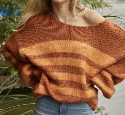 By Together Kara Sweater In Orange In Brown