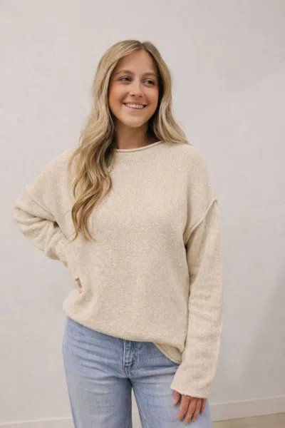 By Together Karla Oversized Knit Sweater Pullover In Natural In Neutral