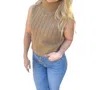 By Together Katy Ribbed Turtle Neck In Camel In Brown